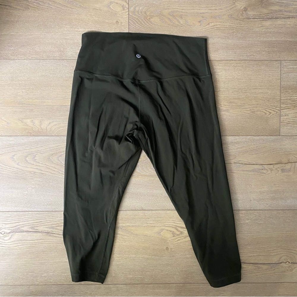 Lululemon Align High Rise Crop Leggings 17” deep olive size 12